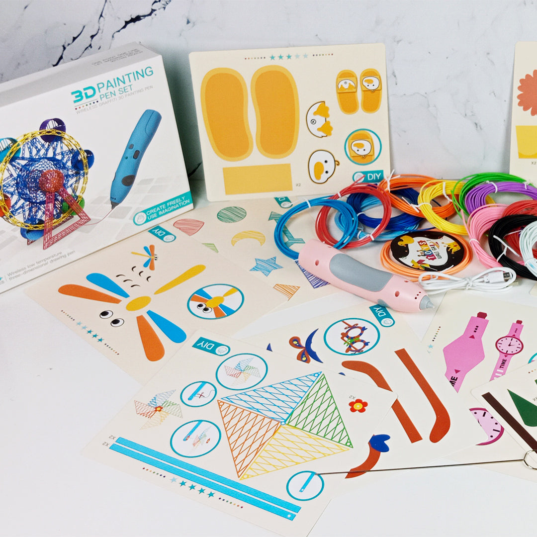 3D PAINTING PEN SET WITH 10 REFILLS - Toys Wali Gali