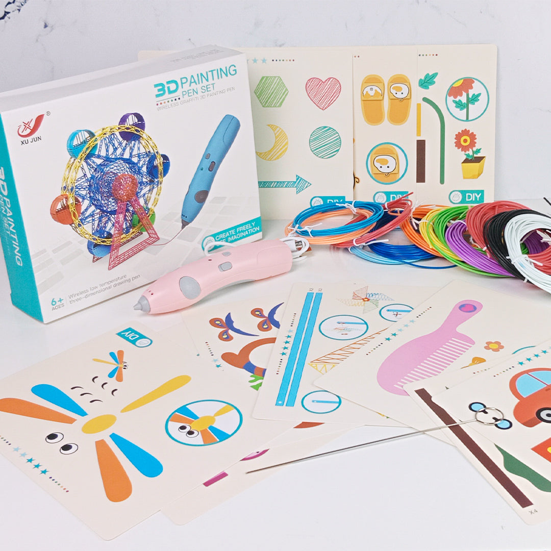 3D PAINTING PEN SET WITH 10 REFILLS - Toys Wali Gali