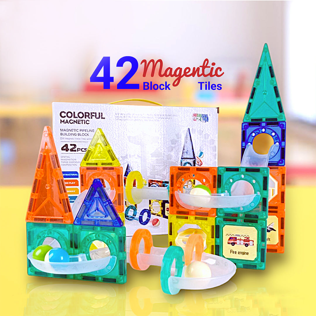42-PIECE MAGBETIC BUILDING SET - Toys Wali Gali