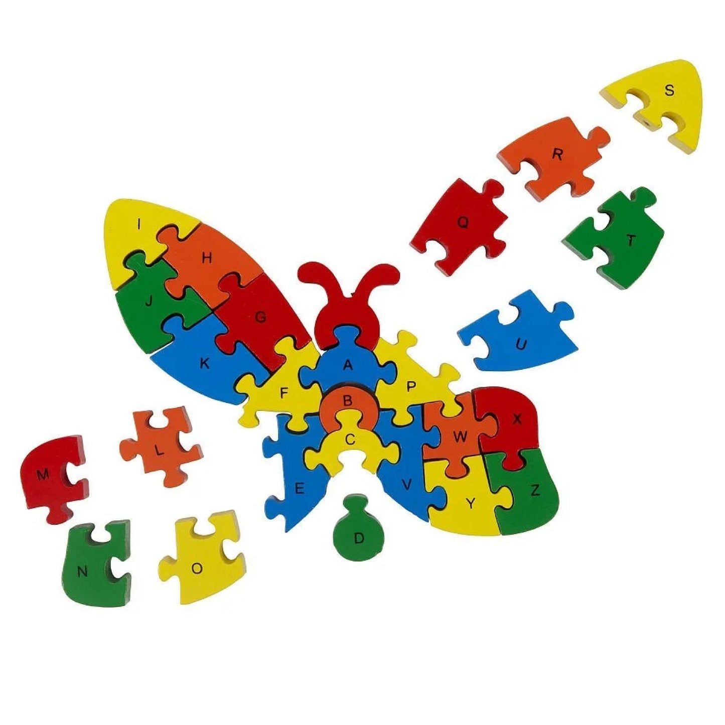 ALPHABET BUTTERFLY WOODEN PUZZLE - Toys Wali Gali