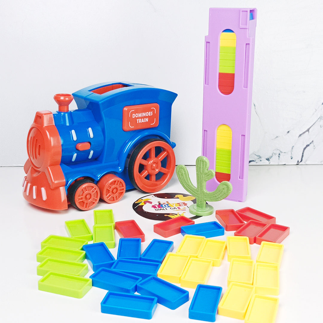 DOMINO TRAIN โ TOY WITH 60 COLORFUL TILES - Toys Wali Gali