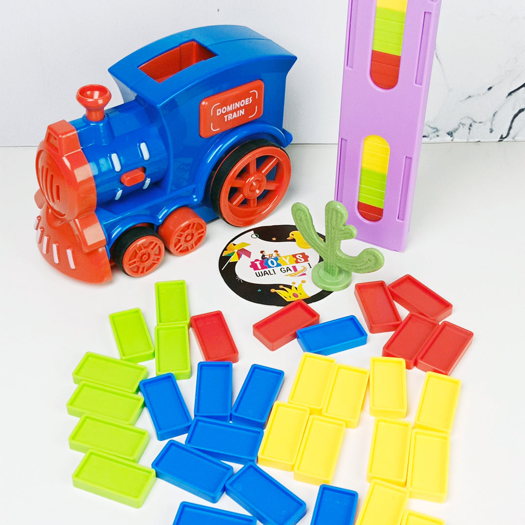 DOMINO TRAIN โ TOY WITH 60 COLORFUL TILES - Toys Wali Gali