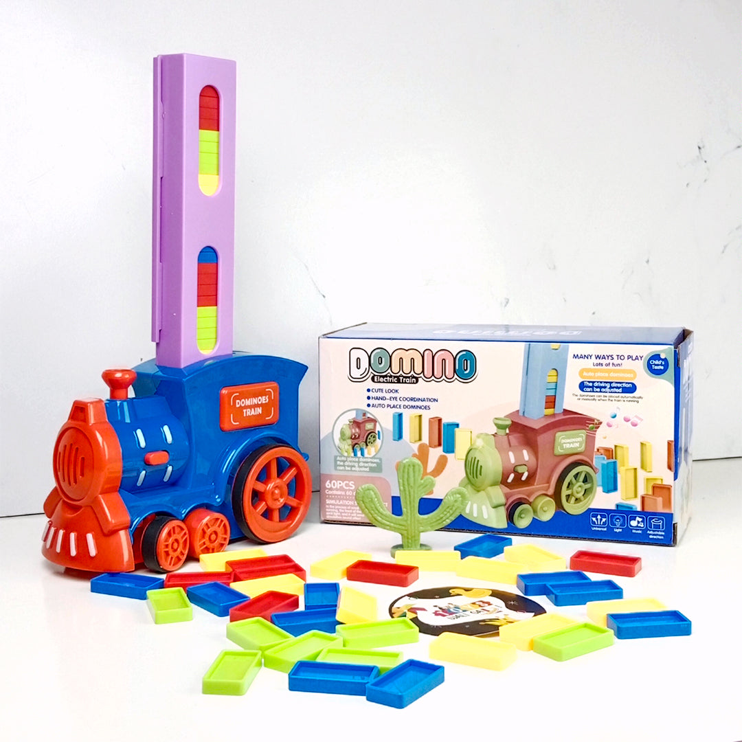 DOMINO TRAIN โ TOY WITH 60 COLORFUL TILES - Toys Wali Gali
