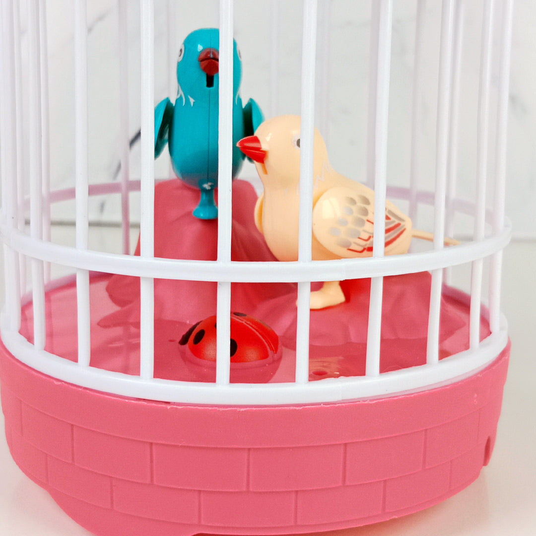 INTERACTIVE TALKING BIRD CAGE – VOICE-CONTROLLED WITH MUSIC & LIGHT - Toys Wali Gali