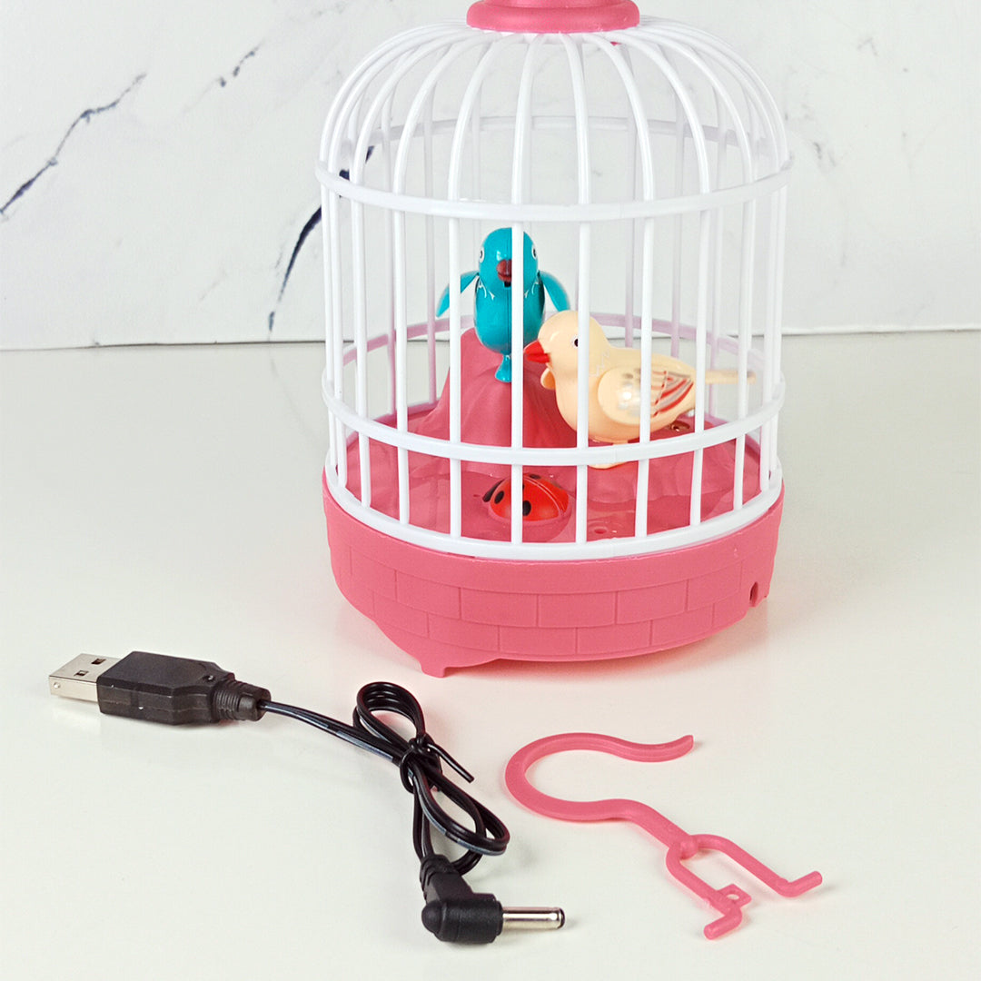 INTERACTIVE TALKING BIRD CAGE – VOICE-CONTROLLED WITH MUSIC & LIGHT - Toys Wali Gali