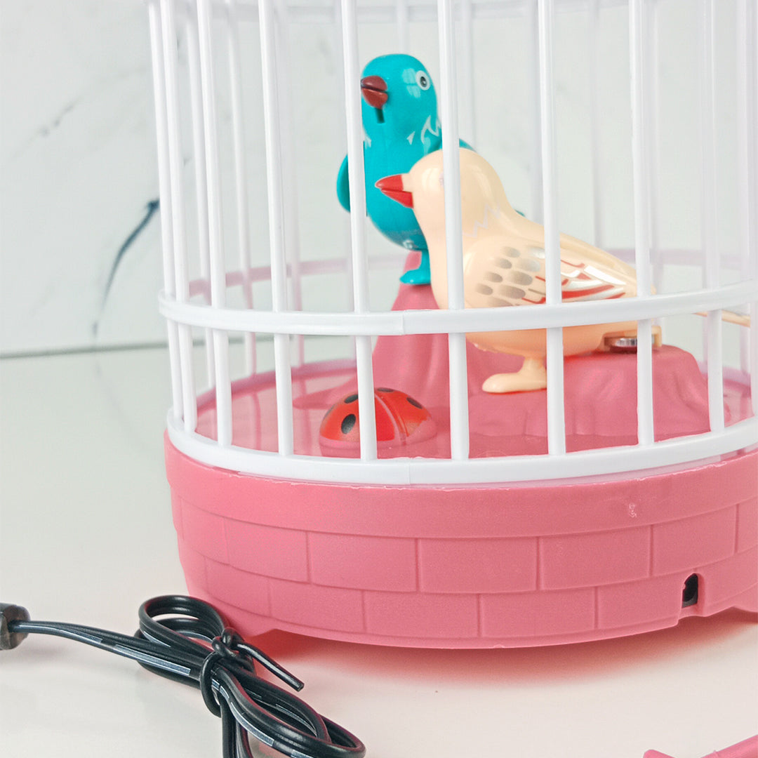 INTERACTIVE TALKING BIRD CAGE – VOICE-CONTROLLED WITH MUSIC & LIGHT - Toys Wali Gali