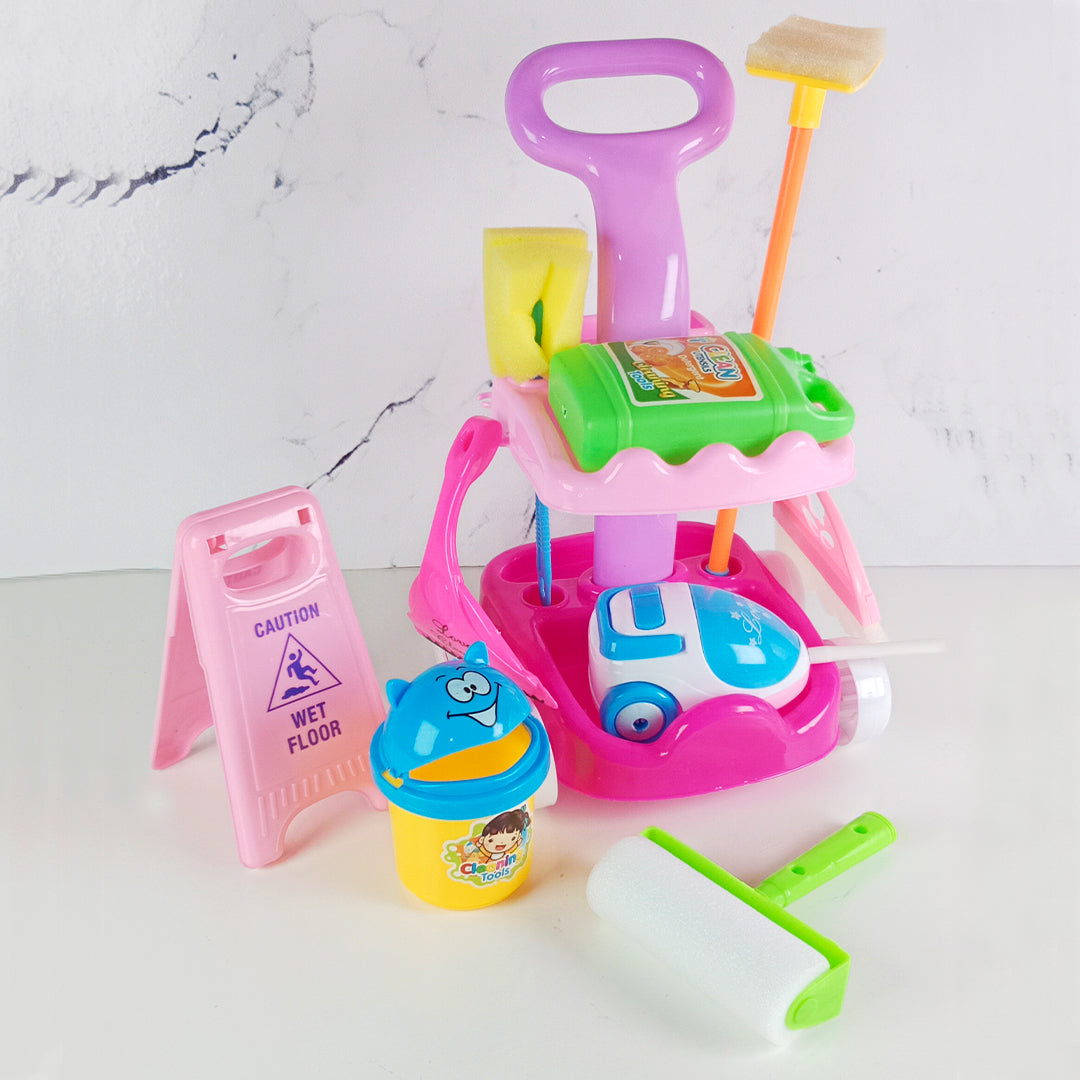KIDS CLEANING TROLLEY PLAYSET - Toys Wali Gali