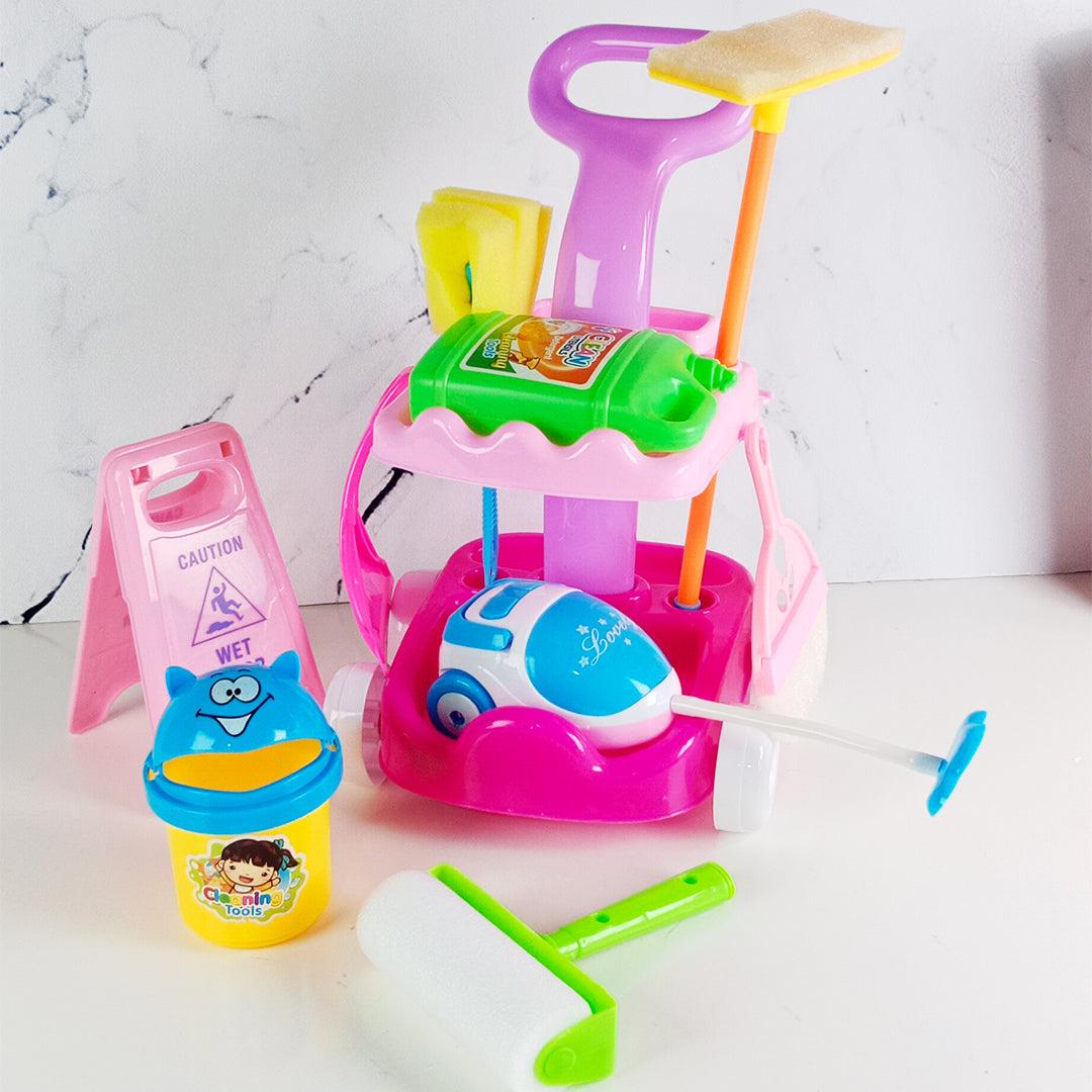 KIDS CLEANING TROLLEY PLAYSET - Toys Wali Gali