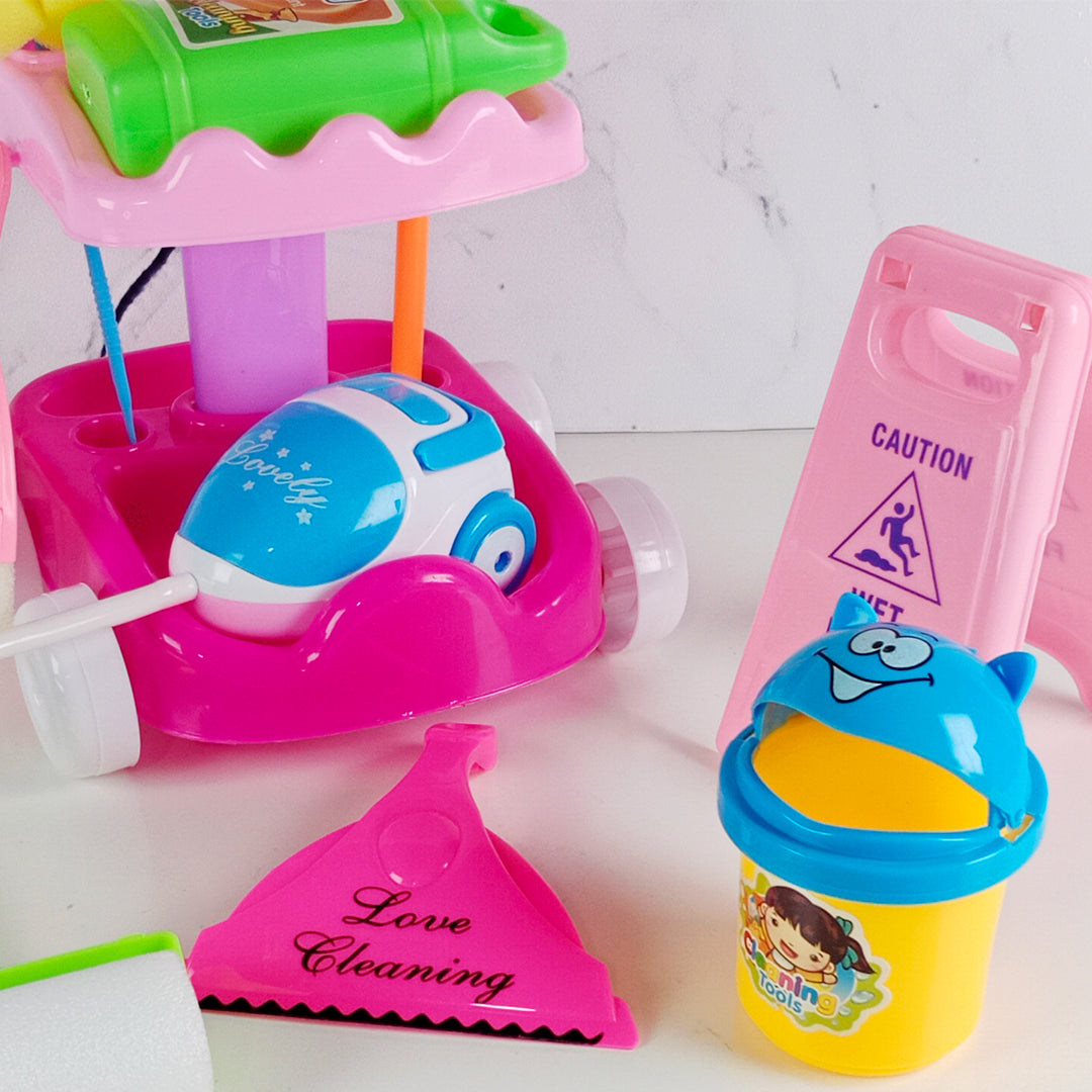 KIDS CLEANING TROLLEY PLAYSET - Toys Wali Gali
