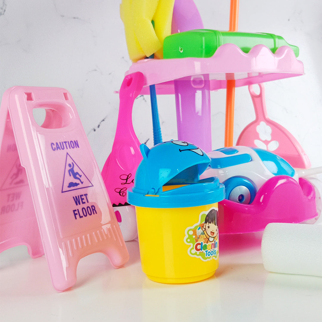 KIDS CLEANING TROLLEY PLAYSET - Toys Wali Gali