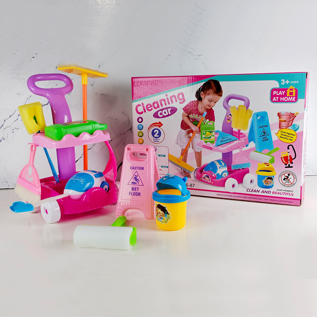 KIDS CLEANING TROLLEY PLAYSET - Toys Wali Gali
