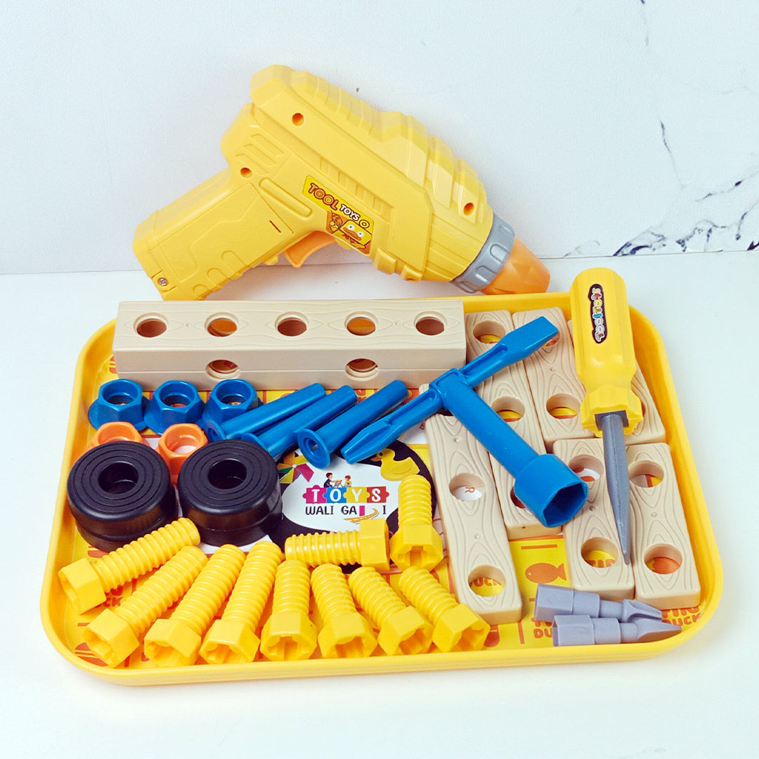 KIDS DIY TOOL SET TOY with DRILL & SCREWS - Toys Wali Gali