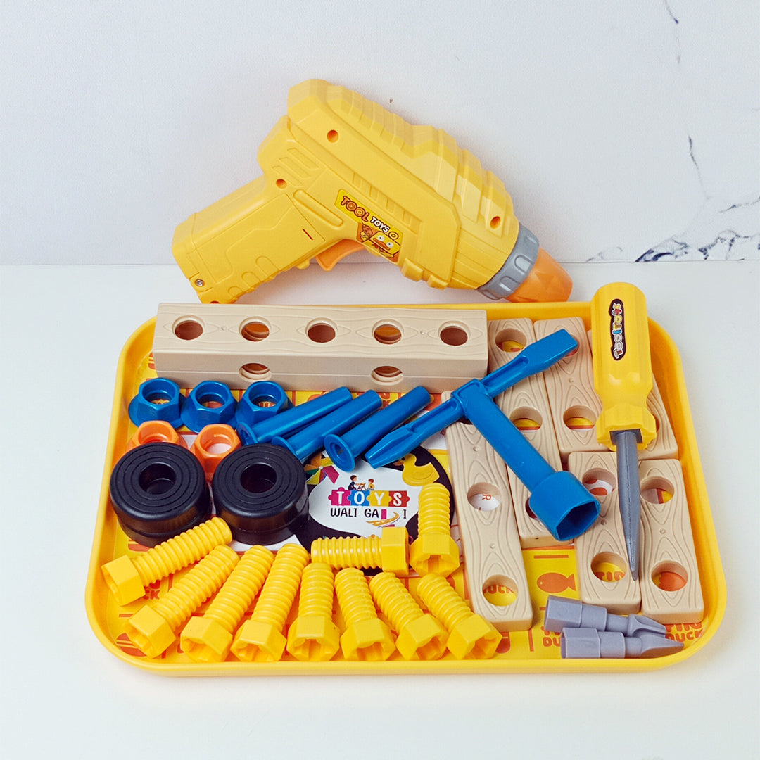 KIDS DIY TOOL SET TOY with DRILL & SCREWS - Toys Wali Gali