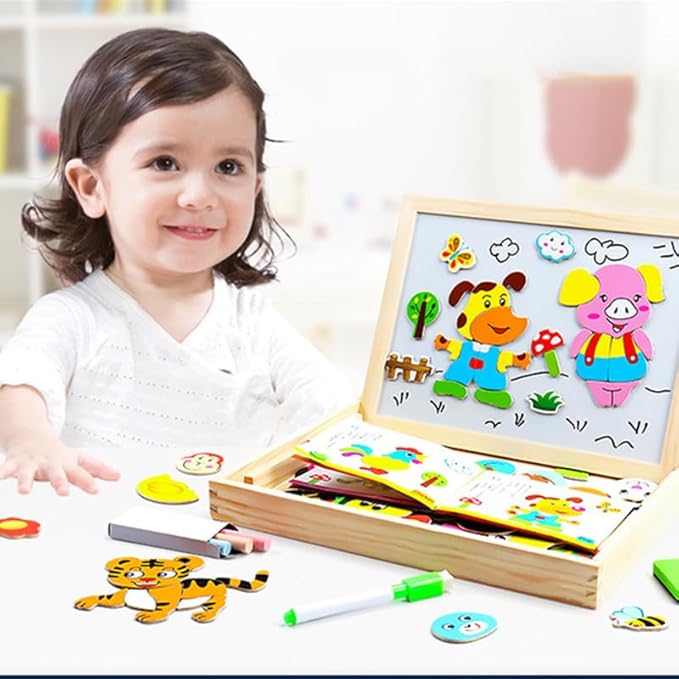 MAGNETIC WOODEN PUZZLE BOARD - Toys Wali Gali