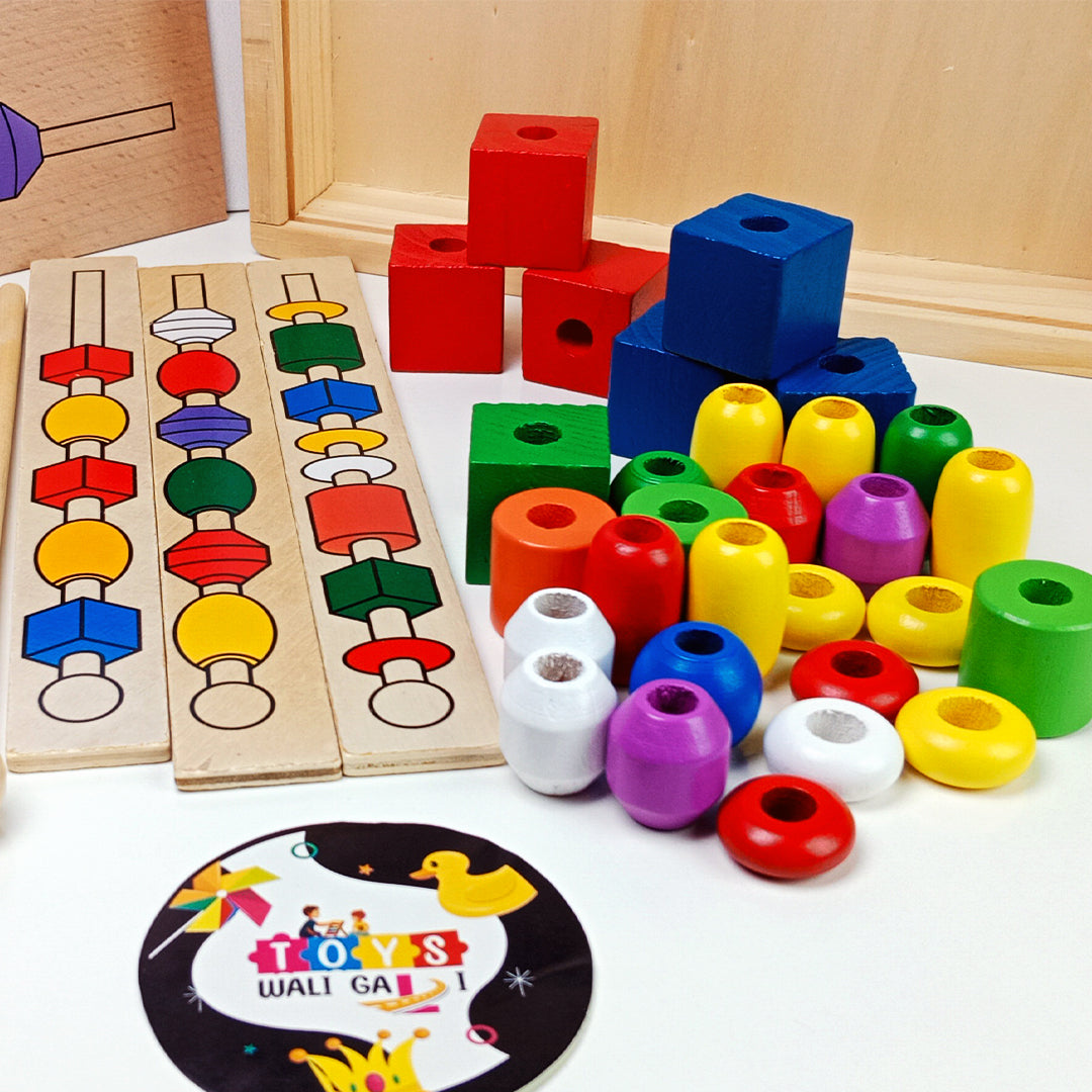 MONTESSORI WOODEN BEADS TOY - Toys Wali Gali