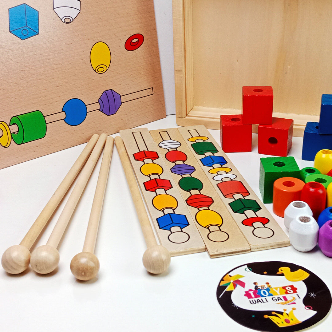 MONTESSORI WOODEN BEADS TOY - Toys Wali Gali
