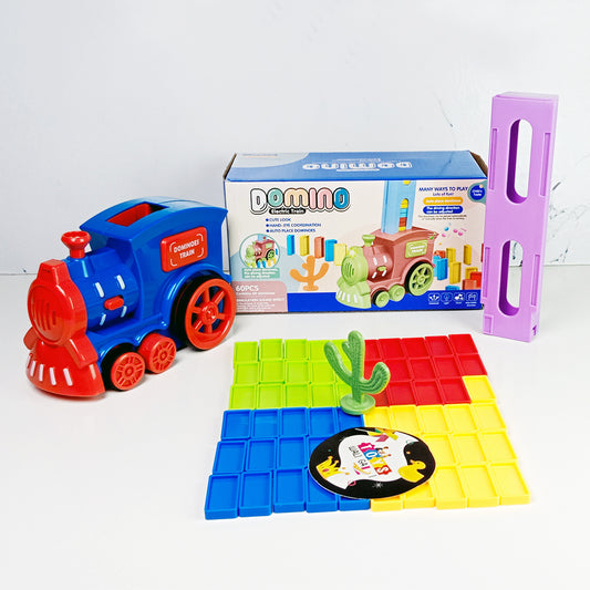 DOMINO TRAIN – TOY WITH 60 COLORFUL TILES - Toys Wali Gali