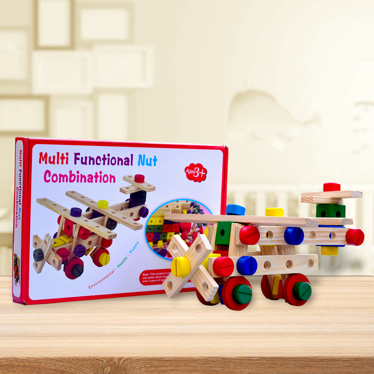 MULTI-FUNCTIONAL NUT COMBINATIONS WOODEN - Toys Wali Gali
