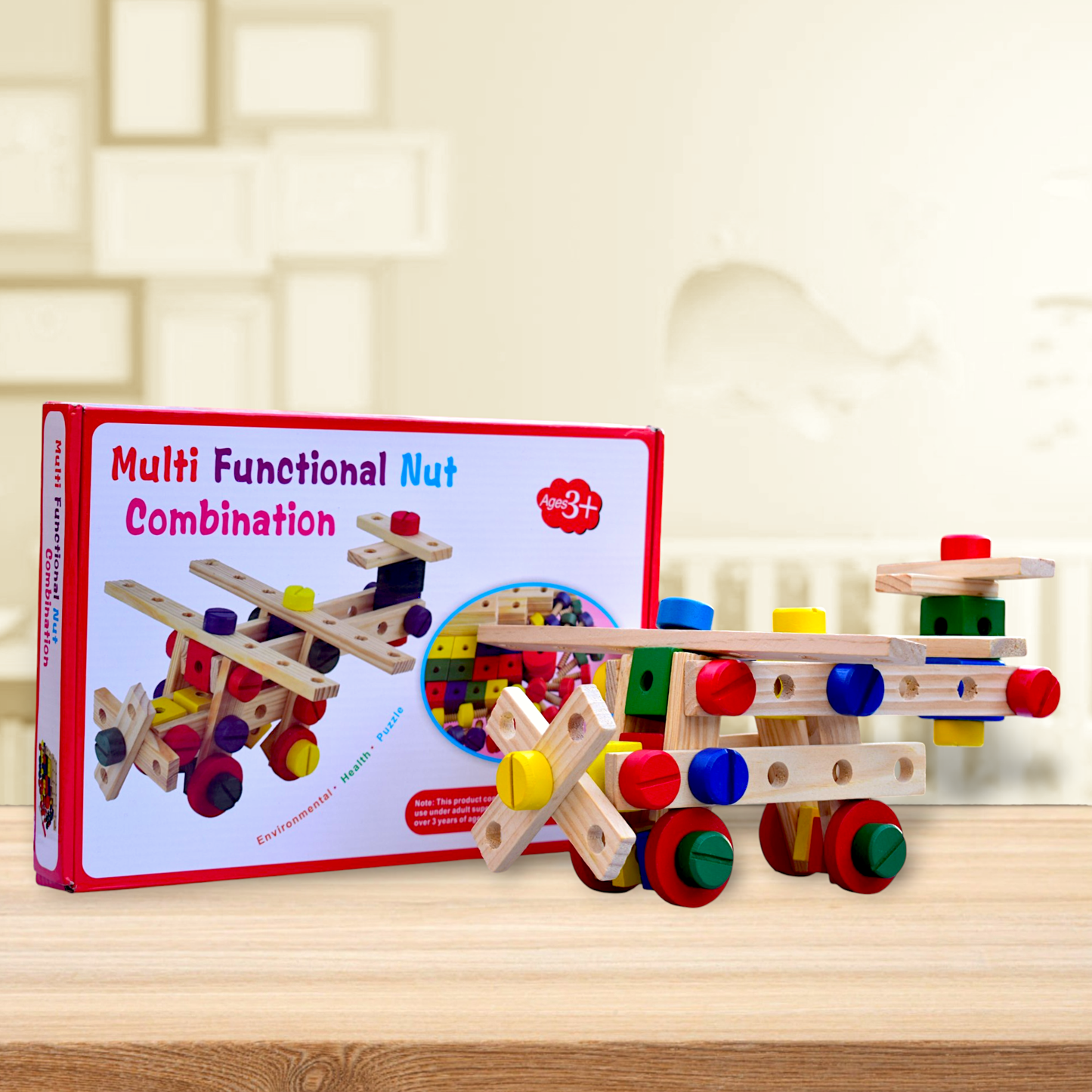 MULTI-FUNCTIONAL NUT COMBINATIONS WOODEN - Toys Wali Gali