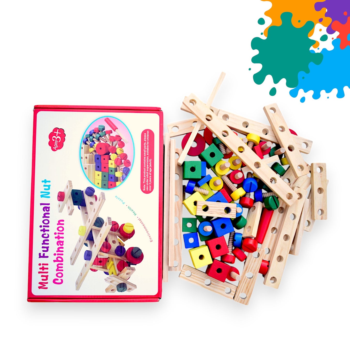 MULTI-FUNCTIONAL NUT COMBINATIONS WOODEN - Toys Wali Gali